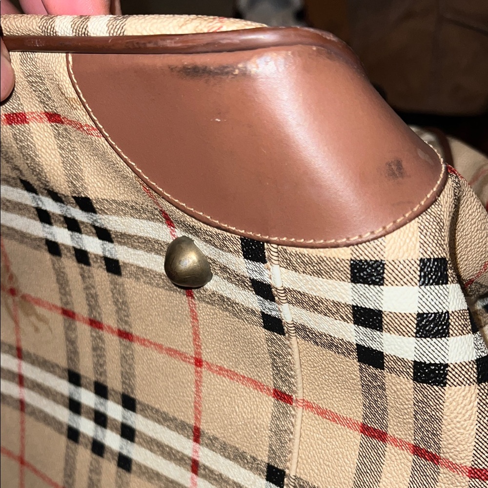 Burberry Brown Checkered Duffle Bag - Picture 6 of 7